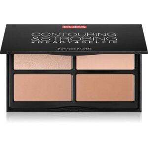 PUPA Milano #READY4SELFIE Contouring & Strobing Púderes highlight és kontúr paletta élénkítővel árnyalat 002 Medium Skin 175 g kép