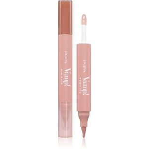 PUPA Milano Vamp! Lip Marker Duo ajakfilc fénnyel árnyalat 001 Watery Nude 1.4 ml kép