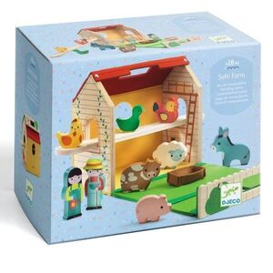 DJECO Wooden Farm játékkészlet fából készült 18m+ 11 db kép