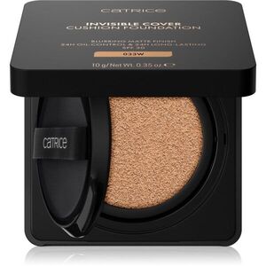 Catrice Invisible Cover Cushion Foundation mattító make-up szivaccsal SPF 30 árnyalat 033W 10 g kép