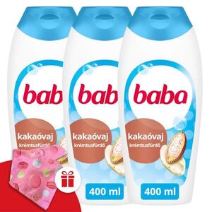 Baba Tusfürdő Kakaóvaj 3x400ml + Ajándék Baba Hajturbán kép