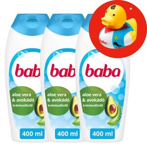 Baba Krémtusfürdő Aloe Vera és Avokádó 3x400ml + Ajándék Gumikacsa kép