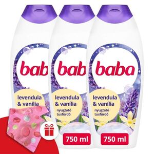 Baba Tusfürdő Levendula és Vanília 3x750ml + Ajándék Baba Hajturbán kép
