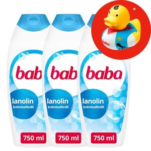 Baba Tusfürdő Lanolinos 3x750ml + Ajándék Gumikacsa kép