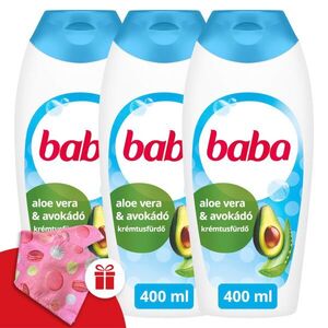 Baba Krémtusfürdő Aloe Vera és Avokádó 3x400ml + Ajándék Baba Hajturbán kép