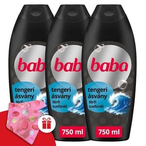 Baba férfi Tusfürdő Tengeri ásvány 3x750ml + Ajándék Baba Hajturb... kép
