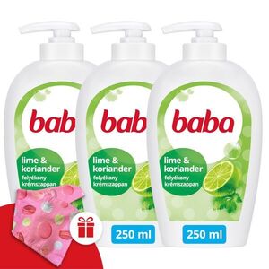 Baba Folyékony Szappan Antibakteriális Lime 3x250ml + Ajándék Bab... kép