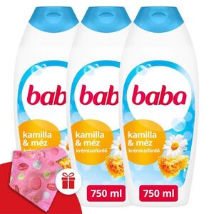 Baba Tusfürdő Kamilla és Méz 3x750ml + Ajándék Baba Hajturbán kép