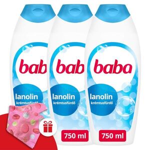 Baba Tusfürdő Lanolinos 3x750ml + Ajándék Baba Hajturbán kép