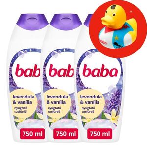 Baba Tusfürdő Levendula és Vanília 3x750ml + Ajándék Gumikacsa kép