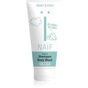 Naif Baby & Kids 2-in-1 gyermek tisztító gél és sampon parfümmentes 200 ml kép