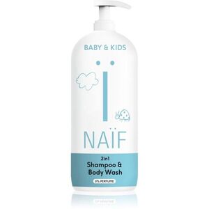 Naif Baby & Kids 2-in-1 gyermek tisztító gél és sampon parfümmentes 500 ml kép