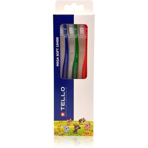 TELLO Kids 10400 Mega Soft fogkefék gyermekeknek 2-7 3 db kép