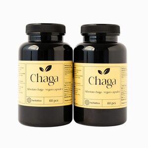 Herbatica Kedvezményes szett: 2 x Szibériai chaga – 60 vegán kapszula, 300 mg/kapszula kép