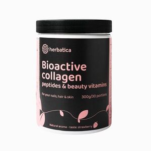 Bioaktív kollagén peptidekkel és vitaminokkal a szépségért, körmökért, hajért és bőrért – 300 g – Herbatica – eper Aroma: Eper kép