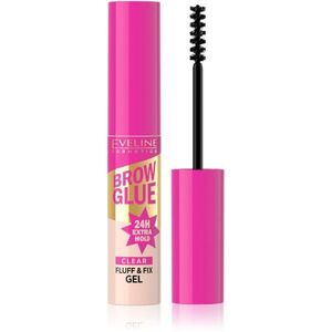 Eveline Cosmetics Brow Glue Fluff & Fix Gel hosszantartó szemöldök gél árnyalat Transparent 6 ml kép