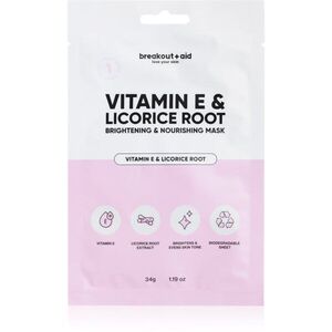 breakout + aid Vitamin E & Licorice Root fehérítő gézmaszk E-vitaminnal 34 db kép