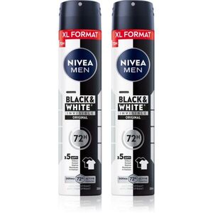 NIVEA MEN Black & White Invisible Original izzadásgátló spray takarékos kiszerelés kép