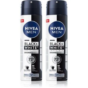 NIVEA MEN Black & White Invisible Original izzadásgátló spray takarékos kiszerelés kép