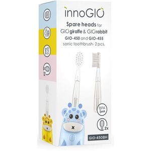 innoGIO GIOGiraffe & GIORabbit Spare Heads Transparent csere fejek a fogkeféhez gyermekeknek GIOGiraffe & GIORabbit Sonic Toothbrush 2 db kép