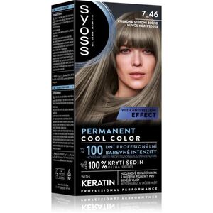 Syoss Permanent Cool Color tartós hajfesték hideg árnyalattal árnyalat 7_46 Cool Medium Blond 1 db kép