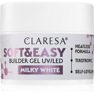 Claresa Soft&Easy Builder Gel alaplakk körmökre árnyalat Milky White 45 g kép