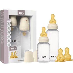 BIBS Anti-Colic Baby Bottle Set antikólikás cumisüveg kaucsuk cumival Ivory kép