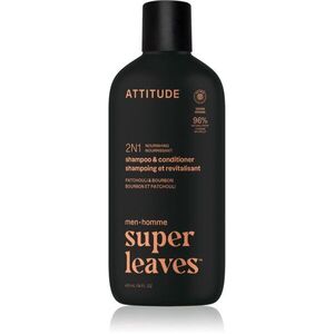 Attitude Super Leaves Men's Shampoo and Conditioner 2-in-1 sampon és kondicionáló 2 in1 uraknak Patchouli & Bourbon 415 ml kép