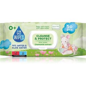 GoWipes Cleanse & Protect Chamomile extract finom nedves törlőkendők gyermekeknek aloe verával 50 db kép