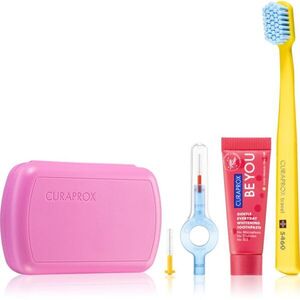 Curaprox Travel Set utazó szett kozmetikumokra fogakra, nyelvre és ínyre Pink kép