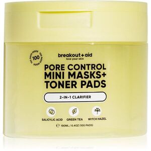 breakout + aid Pore Control Mini Masks + Toner Pads tonizáló párnák szalicilsavval 100 db kép