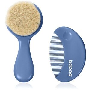 Baboo Baby Hair Brush and Comb Set szett hajra gyermekeknek születéstől kezdődően Blue Haze 2 db kép