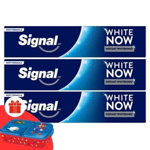 Signal White Now Original fogkrém 3x75ml + Ajándék Signal Uzsonnásdoboz kép