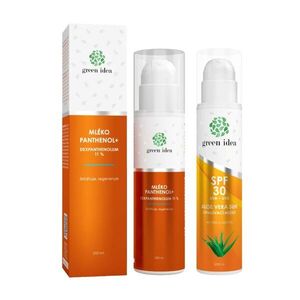 Kedvezményes napozás előtti és utáni csomag: Aloe Vera Sun naptej SPF 30 + PANTHENOL+ TESTÁPOLÓ 11% – Green idea kép