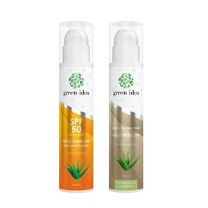Kedvezményes napozás előtti és utáni csomag: Aloe Vera Sun naptej SPF 50 + Aloe Vera Sun napozás utáni testápoló – Green idea kép
