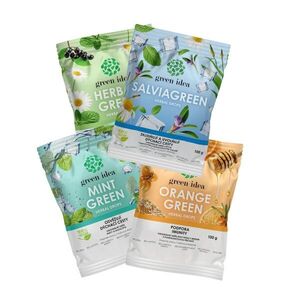 Kedvezményes 4-féle gyógynövényes cukorkacsomag: Mint Green + Herbal Green + Orange Green + Salviagreen – Green idea kép