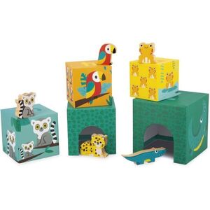 Janod Tropik 5-Cube Pyramid toronyépítő játék 12m+ 5 db kép