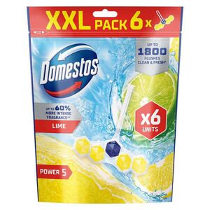 Domestos Power5 Lime WC illatosító blokk, 6x50 g kép