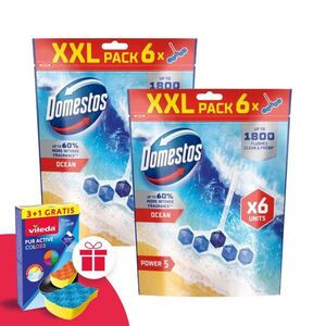Domestos Power5 WC frissítő blokk Ocean (12x50g) + Ajándék Vileda... kép