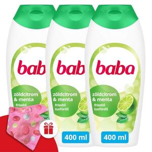 Baba Tusfürdő Zöldcitrom 3x400ml + Ajándék Baba Hajturbán kép