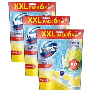 Domestos Power5 Lime WC illatosító blokk, 18x50 g kép