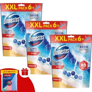 Domestos Power5 WC frissítő blokk Ocean (18x50g) + Ajándék Vileda... kép