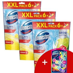 Domestos Power5 WC frissítő blokk Lime (18x50g) + AJándék Domesto... kép