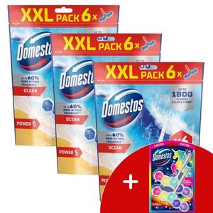 Domestos Power5 WC frissítő blokk Ocean (18x50g) + AJándék Domest... kép