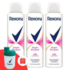 Rexona Bright Bouquet női izzadásgátló dezodor 3x150ml + Ajándék... kép