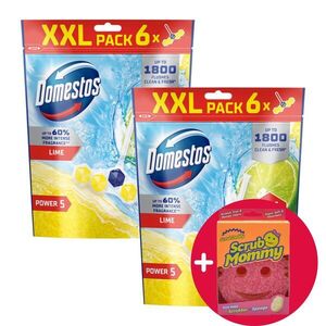 Domestos Power5 Lime WC illatosító blokk, 12x50 g + Ajándék Scrub... kép