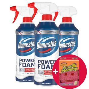 Domestos Power Hab spray Arctic Fresh 3x435ml + Ajándék Scrub Mom... kép