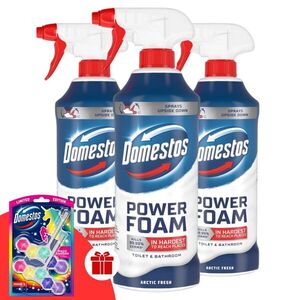Domestos Power Hab spray Arctic Fresh 3x435ml + Ajándék Domestos... kép