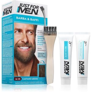 Just for Men Men Moustache & Beard szakállfesték ősz szőrszálak elfedésére árnyalat M-35 Mid Grey 1 db kép