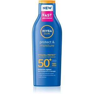 NIVEA SUN Protect & Moisture hidratáló napozótej SPF 50+ 200 ml kép
